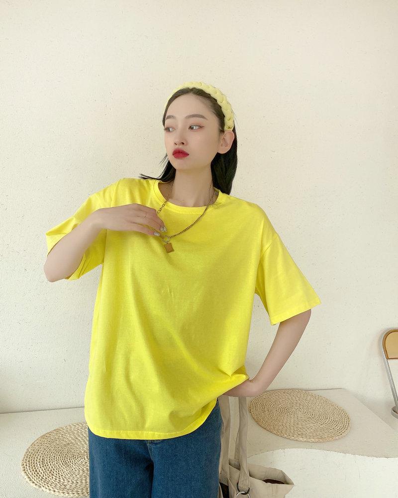 2022 European Style Women's Plus Size Casual Solid Color Short-Sleeve Summer T-Shirt