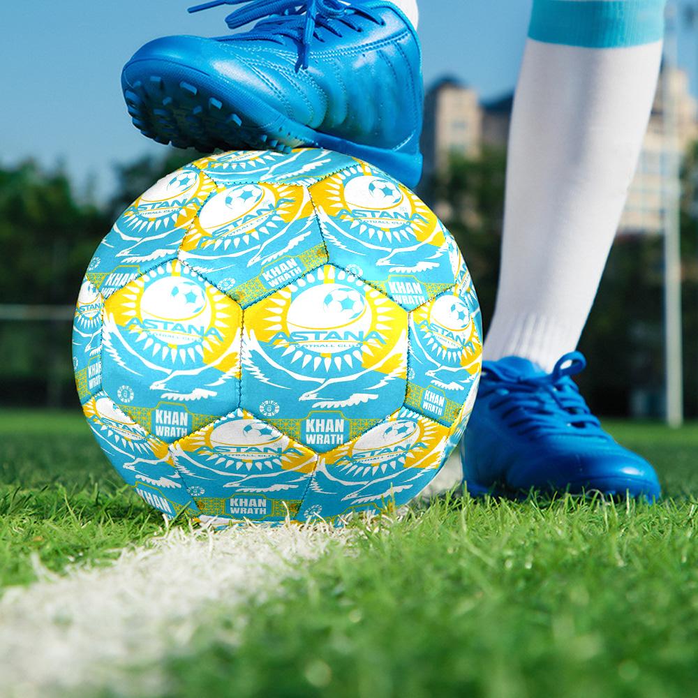 FC Astana Verein Indoor Soccer Ball Size 5 Colorful All Ages Machine Stitched PVC Competition Ready Durable High-Bounce