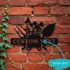 Custom Floral Metal Sign Rustic Iron Wall Art Garden Home Patio Decor Durable Outdoor Custom Text Available