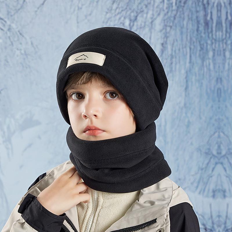 Kids Plush Hat And Neck Gaiter Pair With Warmth And Windproof Design For Winter Outdoor Use