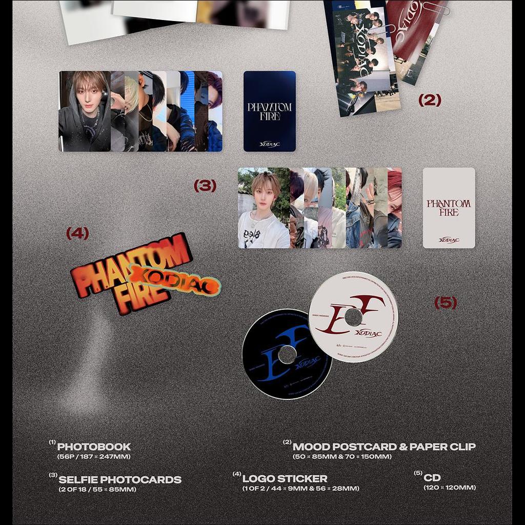 XODIAC 3nd Mini Album PHANTOM FIRE(Ashen Ver. / Obsidian Ver.) + Free Gift