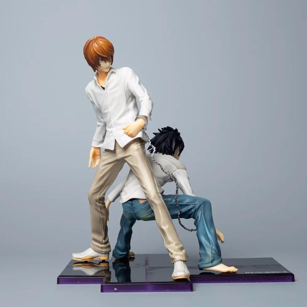 Death Note Light Yagami und L Kettengliedert Actionfigur Sammlerstatue Schreibtischdekoration Für Anime-Fans Sammlung Ausstellungsmodell