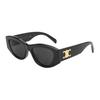 Design de logo Lunettes de soleil ovales Lunettes de soleil unisexes Noir Brillant CL40308U_5501A