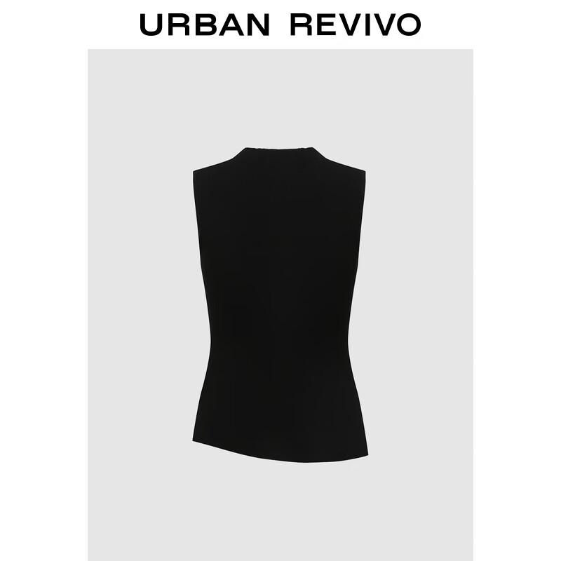 UR 2025 Women's Irregular Pleated Slim-Fit Knit Top