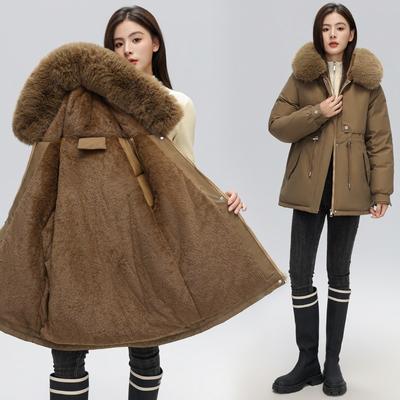 Cotton-padded Clothes, Piled and Thickened Pies Overcome Women's Short Winter New Models, Large Fur Collar, Waist and Thin Cotton Clothes Jacket