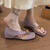 Fashion Clip Toe Women Flats Sandals Designer Fashion Shoes Casual Cozy Woman Slippers 2025 New Trend Summer Walking Sandalias De Mujer