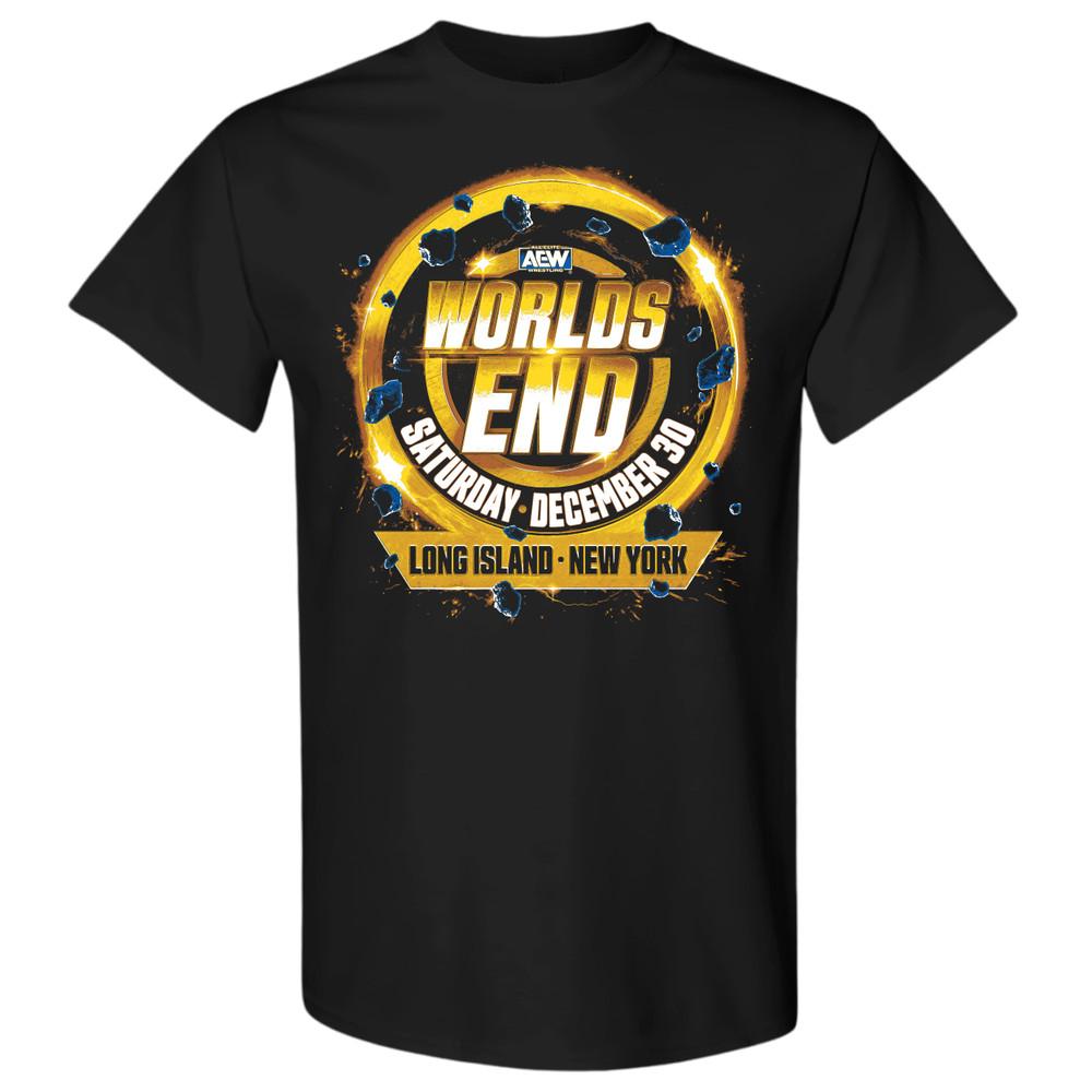 AEW WORLDS END 2023 EVENT TSHIRT AEW Official TShirt Unisex T-Shirt Graphic Tee L