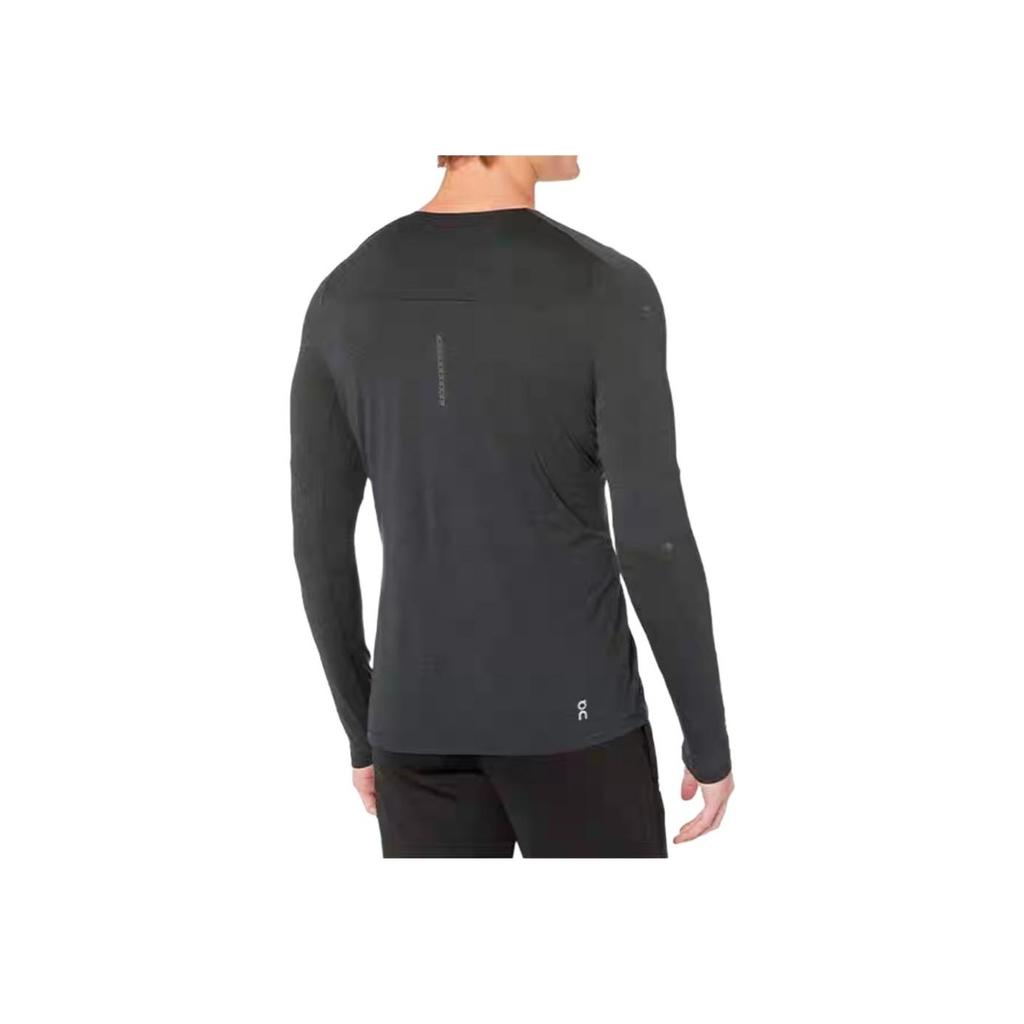 On Performance Mens Running Series Raglan Sleeve Breathable Quick-Dry Crew Neck Lg Sleeve T-Shirt Men Tops Black 113.00121
