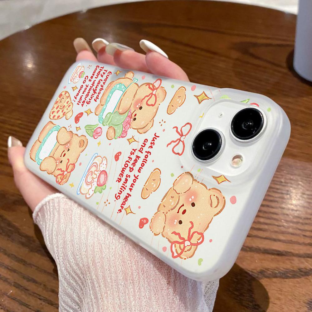 Mobile Phone Cases for iPhone 11 13 15 Pro Max 12 14 Pro Max Case iPhone 16 15 Plus 13 Pro 12 Frosted Texture Painted Cartoon Flowers