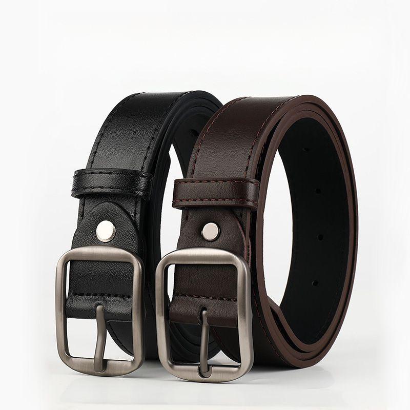 Casual Denim Youthful Belt Crafted From Durable Cowhide In Elegant Black For Looks Fashionable