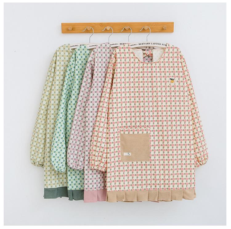 2023 Women's Long Sleeve Printed Kitchen Apron - Oil-Proof Fashion Smock for Cooking