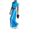 adidas Originals Women's Mock Neck 3-Stripes Cropped Top Blue Female IV9321