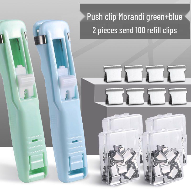 Push Clip Folder: Stationery Test Paper, Student Clip, Office File Binder, Book Fixer.