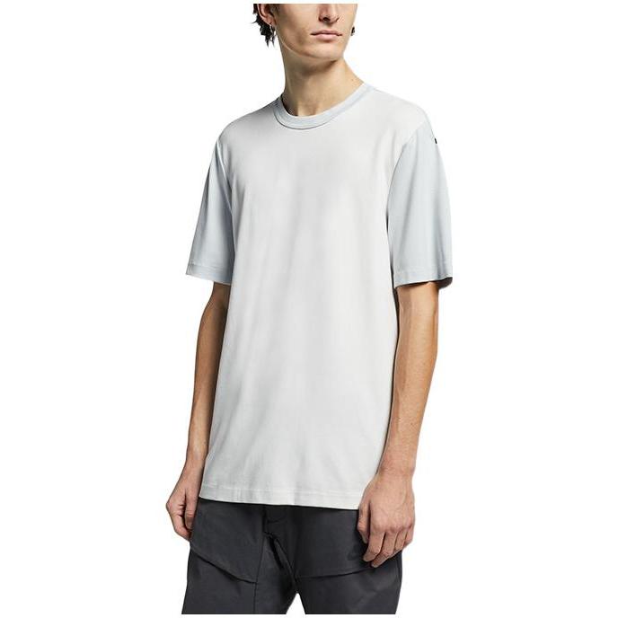 Nike Solid Color Logo Print Crew Neck Short Sleeve T-Shirt Men Tops White AR1581-043