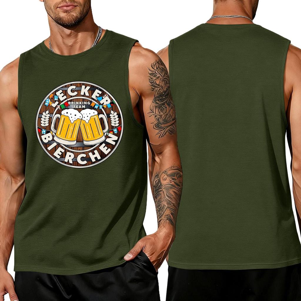 Men's Sleeveless Tank Top Casual Loose Fit Summer Beachwear Breathable Lightweight Muscle Shirt for Outdoor Sports and Daily Wear