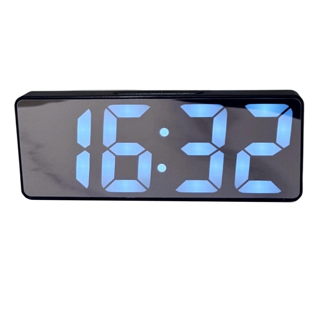 Modern Mirrored Design Electronic Alarm Clock USB Battery Operated LED Display Temperature Sensors Snoozes Function