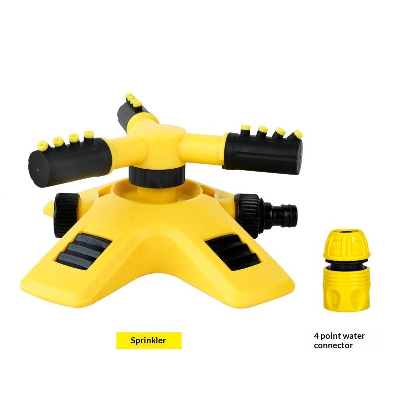 360 Degree Automatic Rotating Sprinkler Head Three Way Sprayer for Nursery Irrigation Garden Lawn Yard Large Area Coverage