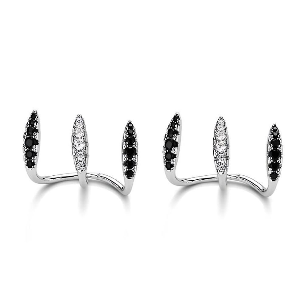 Black Awn Design negru Clip pe cercei Stud Ear