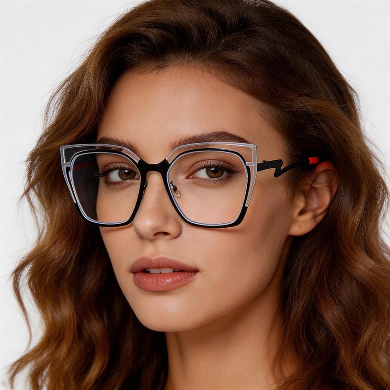 Blue Light Blocking Glasses Women Oversized Cat Eye Glasses Frame for Women with Non-prescription Lens Compuer Eyeglasses Frames