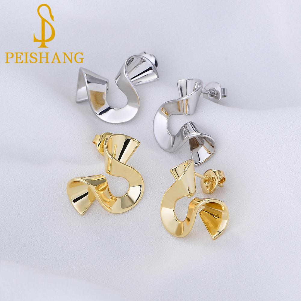 

Аксессуары Спиральные нерегулярные серьги Женская Европа и США Личность Ретро Геометрические скрученные глянцевые серьги Ювелирные изделия