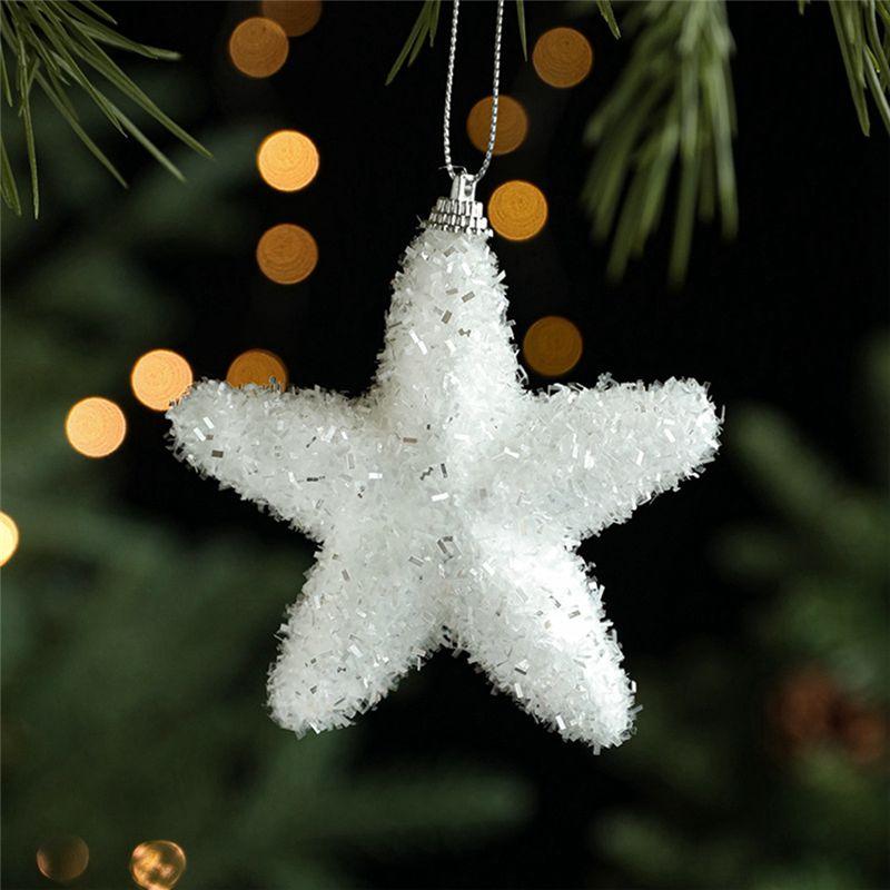 A84X-Christmas Tree Decorations White Foam Christmas Tree Ornaments Hanging Ornaments Home Decoration New Year Gift