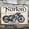 2D Flat - 1pc Vintage Norton Motorcycles Metal Sign - 8x12 Inch Retro Wall Art with Classic Motorcycle Design, "The Un Approacha