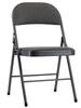 Folding Metal Chair Upholstered Gray