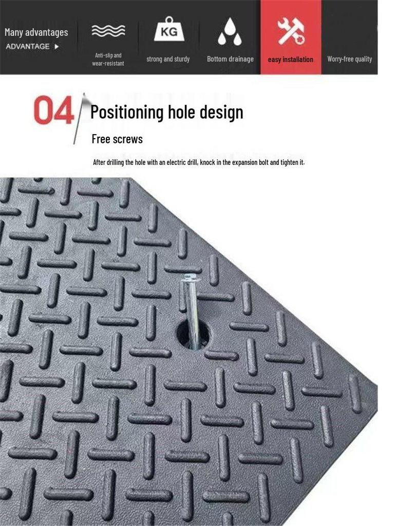 Anti-slip Rubber-Plastic Curb Ramp for Cars