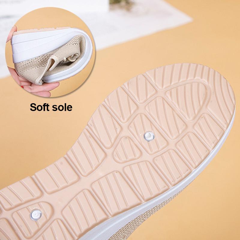 Fashion Rimocy Women's Casual White Wedge Sneakers Summer Comfortable Soft Sole Walking Shoes Woman Breathable Mesh Slip On Sports Shoes