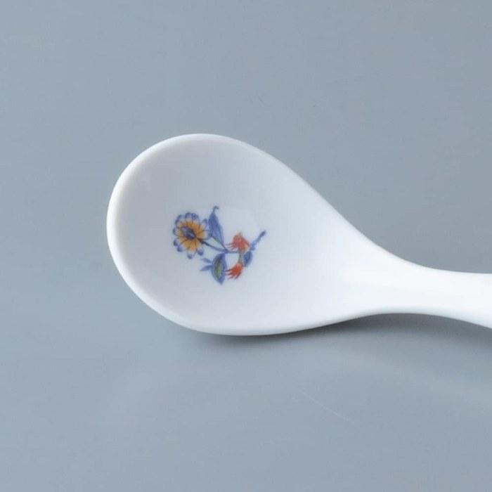 NARUMI Ramen Bowl Blue Floral 20cm 4-Piece Set with Ladles