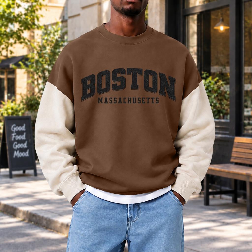 Men's Fashion Crewneck Sweatshirt Casual Pullover Top for Everyday Wear