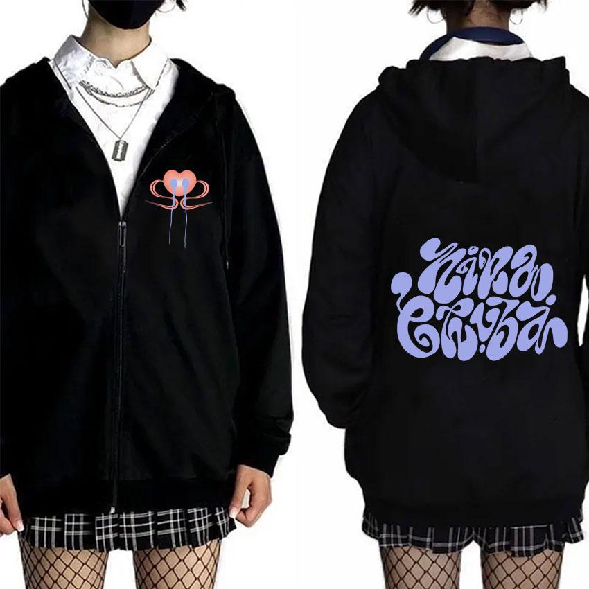 Nina Chuba Tour Cover Zipper Hoodie Men Women Fashion Pop Music Streetwear Unisex Vintage Casual Zip Up Jacket