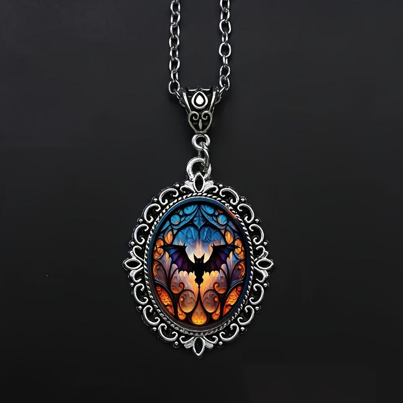 Wisiorek Gotycki Retro Nietoperz Wampirzy, Modna Biżuteria na Imprezę Halloweenową Prezent Naszyjnik