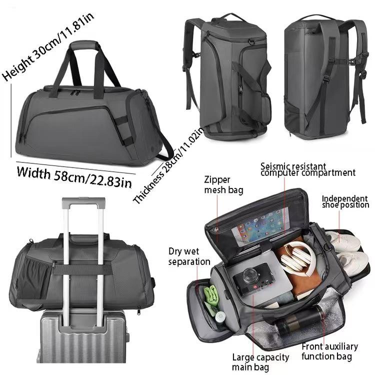 Versatile Large Capacity Travel Bag: Dry/Wet Separation, Crossbody, Handbag, Fitness & Business Backpack