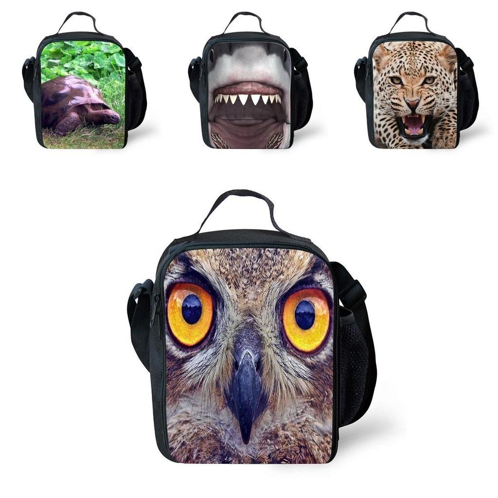 Animal School Lunch Bags Kids Boy's Food Carriers With Soft Handle For Travel