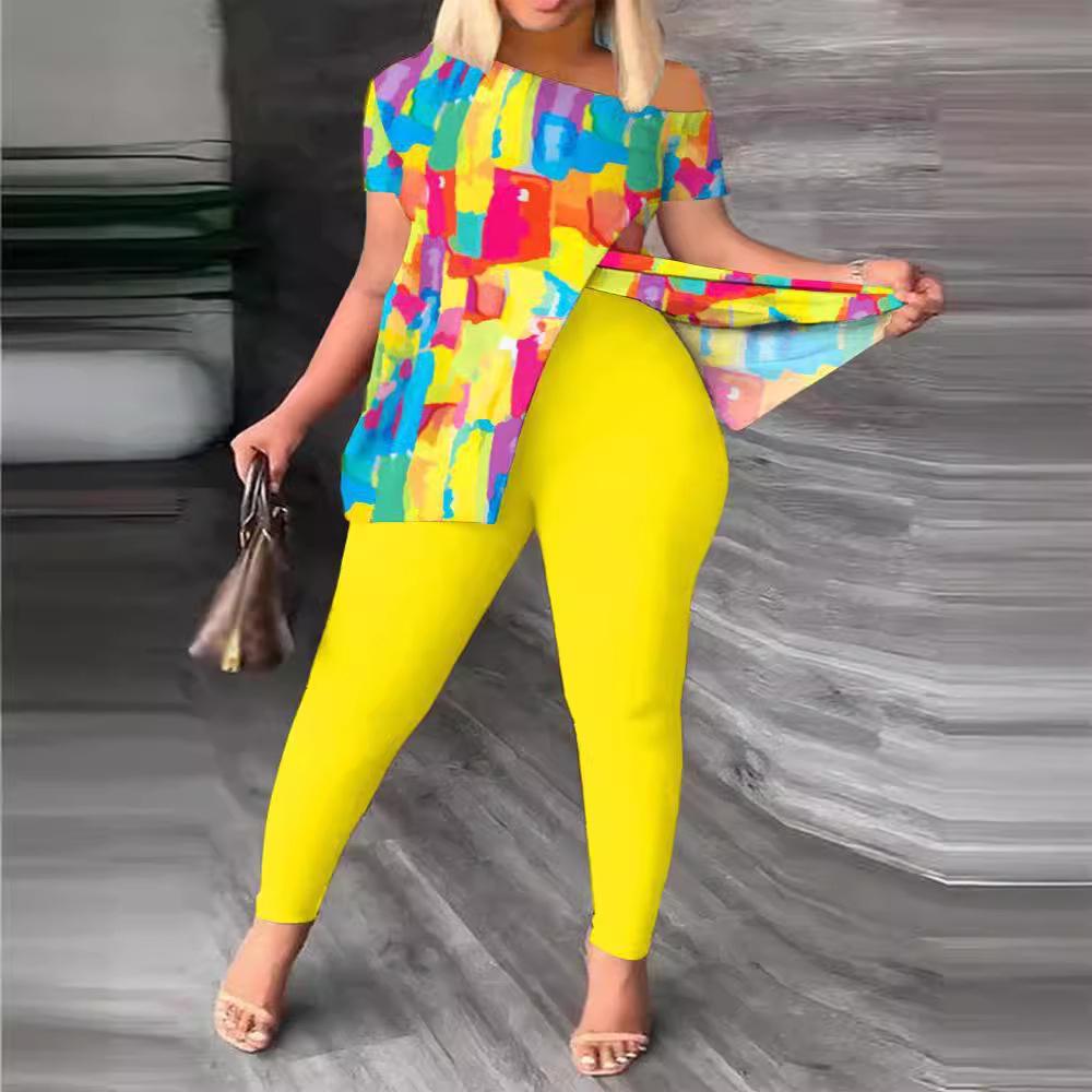 2024 Autumn Women's European & American Two-Piece Irregular Fashion Long Pants Set