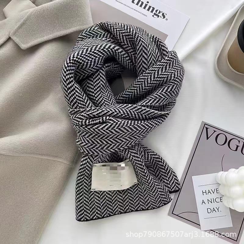 China Red Destiny Women's Scarf Red Versatile Christmas Scarf Winter Knitted Scarf New Year's Scarf