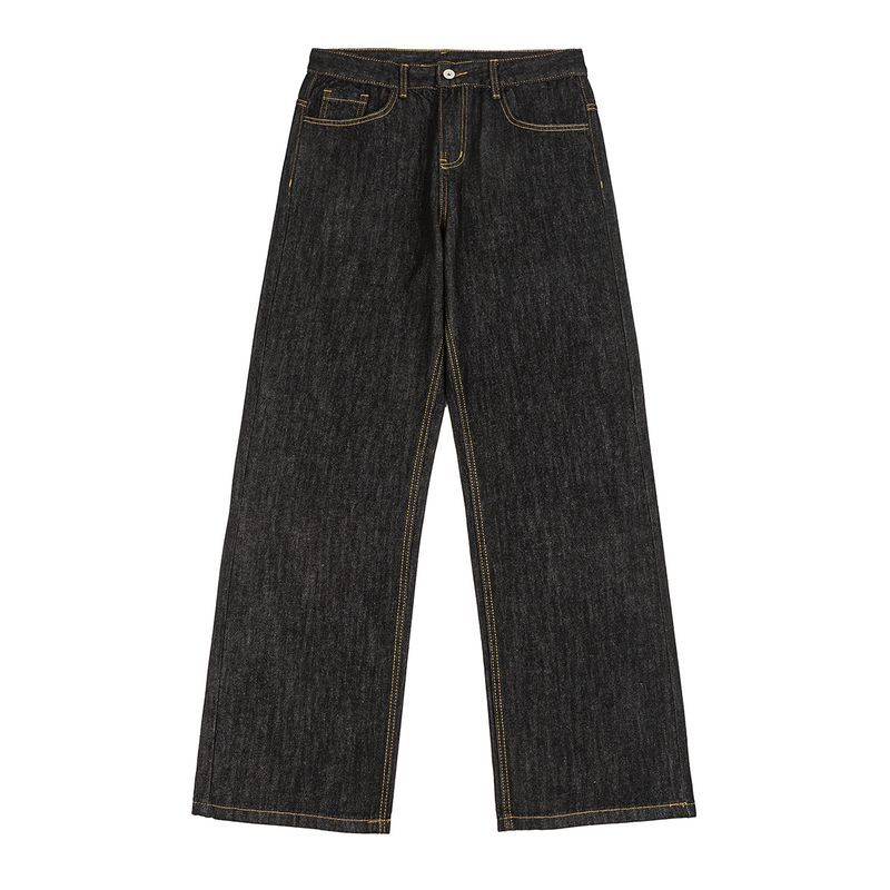 Men's American Style New Retro Straight-Leg Jeans Vintage Autumn and Winter New Cleanfit Casual Trousers