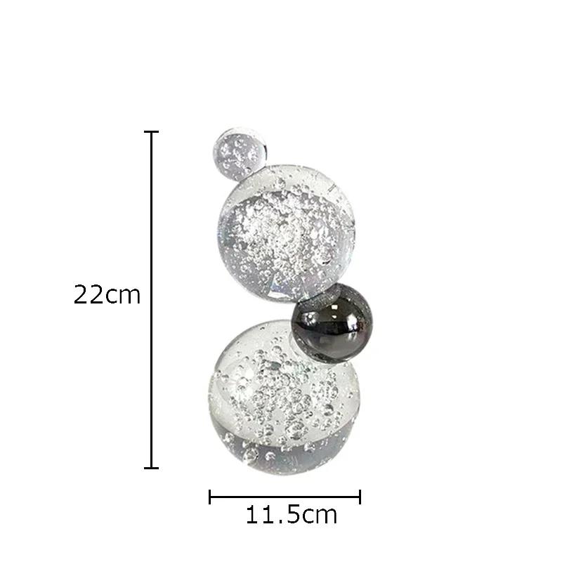 Creative Spherical Geometry Ornaments Crystal Ball Stacking Crafts Desk Decoration Abstract Artwork Statue Room Aesthetic Decor