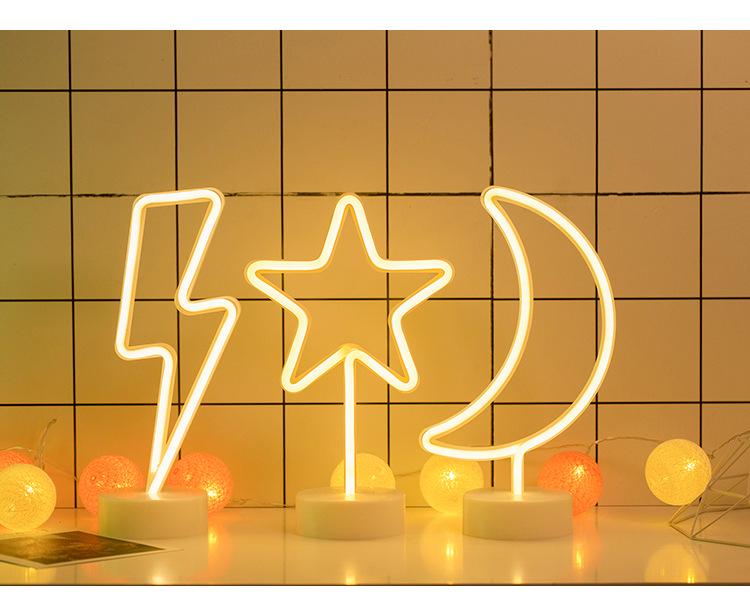 Lumière LED Néon Cactus & Flamant Rose pour Décorations de Fêtes