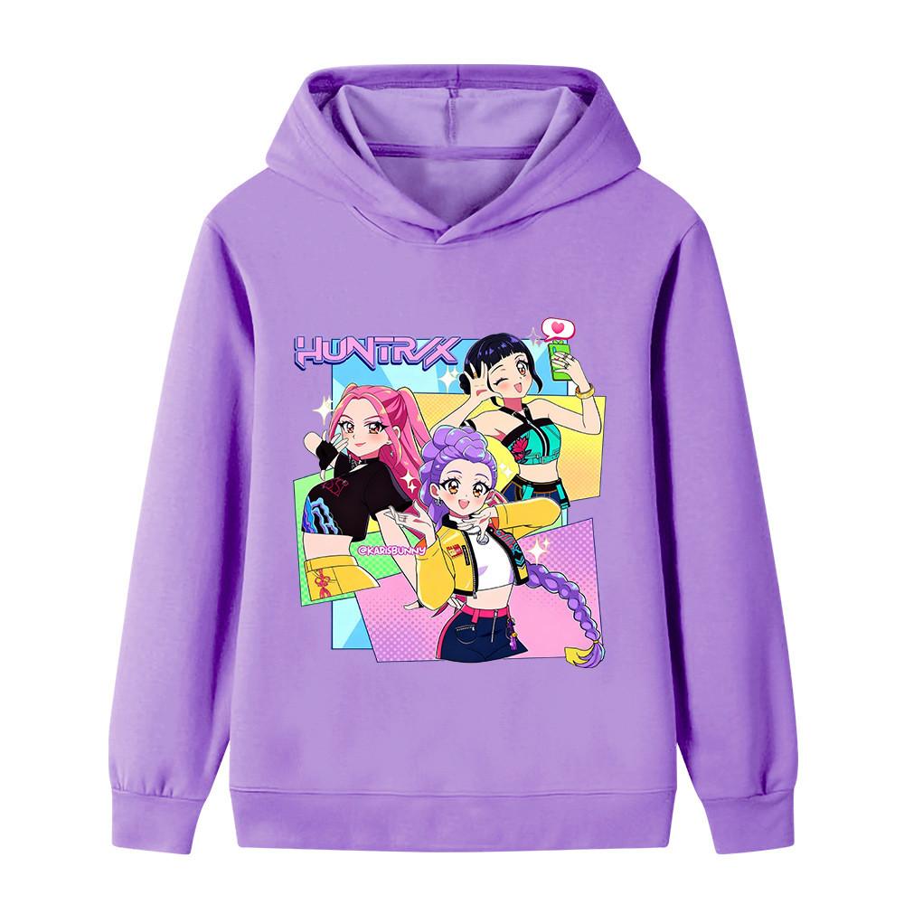 B1232 Kinder Jungen Mädchen Kpop Rumi Zoey Mira Print Langarm-Hoodie