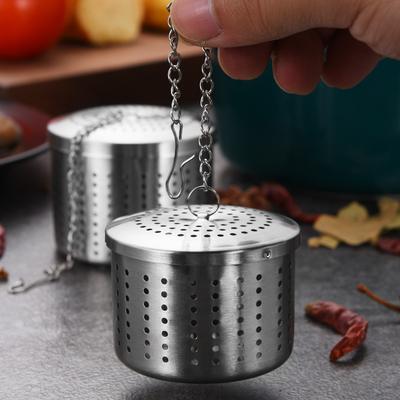 304 Edelstahl-Kugel-Teesieb mit Kette Der Futterspender Gewürz-Suppen-Tee-Infuser Nützliche Küchenartikel