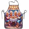 1pc Apron with Grandmothers' Gathering and Laughter Print - A Heartwarming Scene of Four Silvery-haired Grandmothers Sitting Around a Dining Table Toa