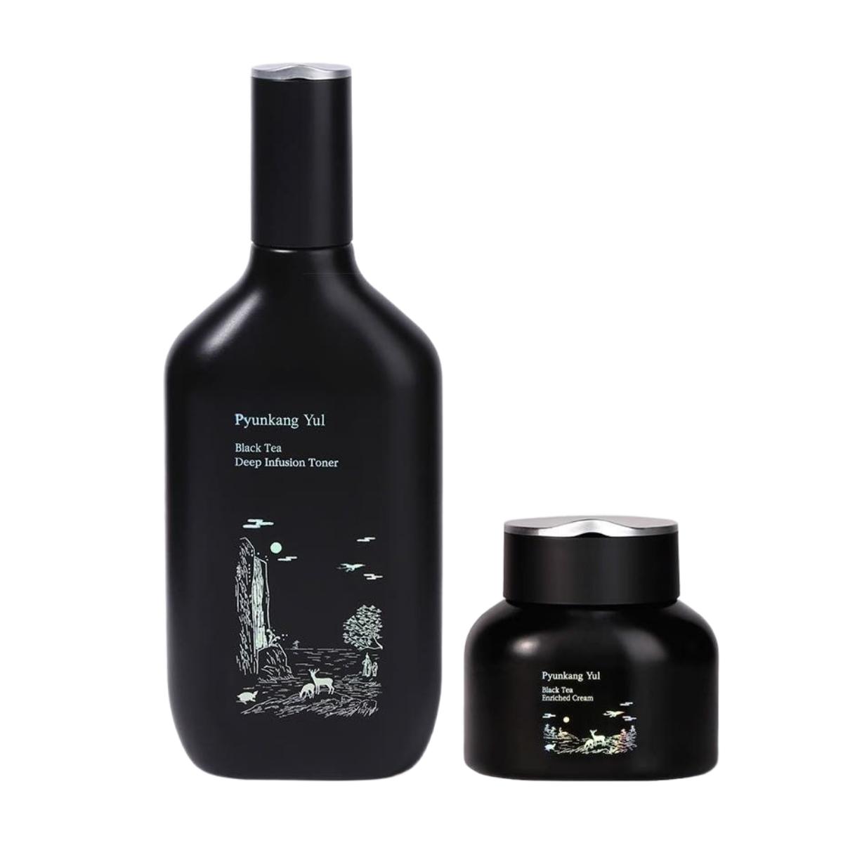 

Pyunkang Yul Black Tea Deep Infusion Toner & Enriched Cream Set Revitalizing & Nourishing Skin Duo (130ml + 60ml)