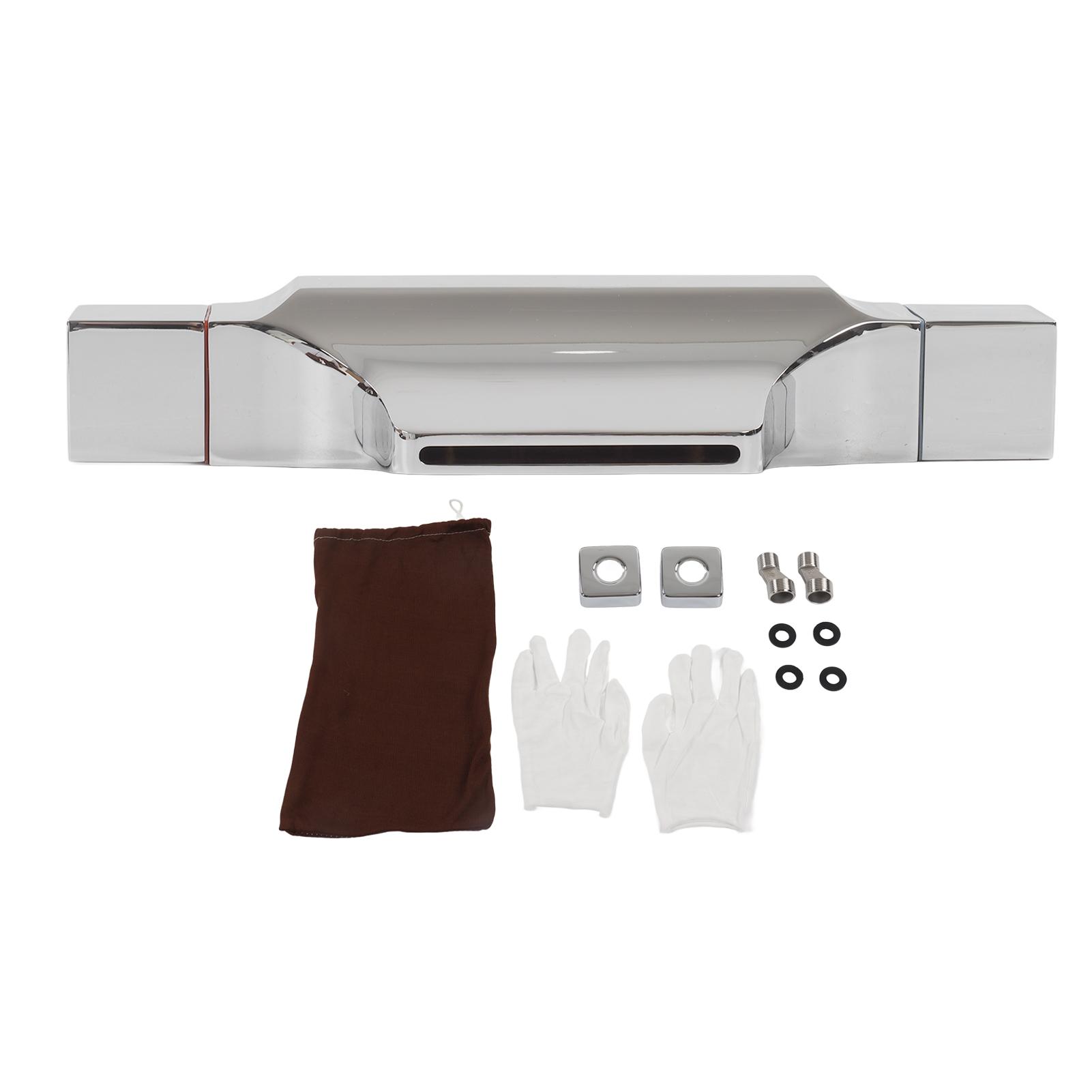 

G1Celsius2 Wall Mounted Waterfall Faucet Copper Stainless Steel Cold Hot Bathtub Faucet Spout for Bathroom