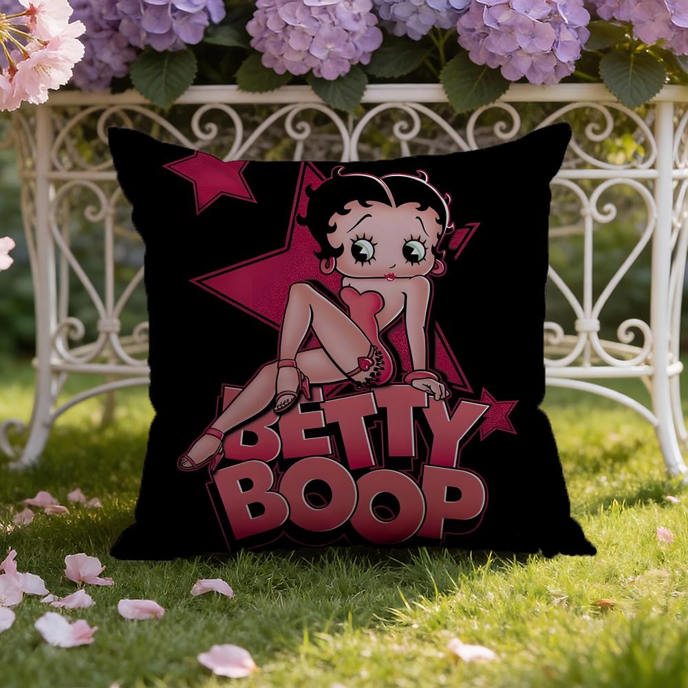 Cute B-Betty B-Boop Cushion Cover Home & Car Dual-Scene Pillow Cover: Reversible for Premium Comfort