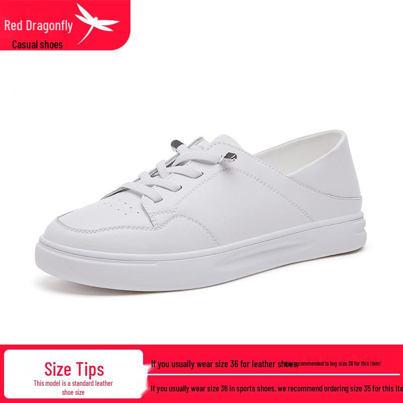 Red Dragonfly Women s Spring Casual Slip-On White Shoes - Soft Sole Flat Sneakers 39
