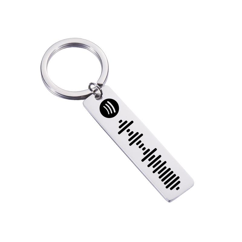 Stainless Steel Spotify Keychain with Laser-Engraved Music Scan Code
