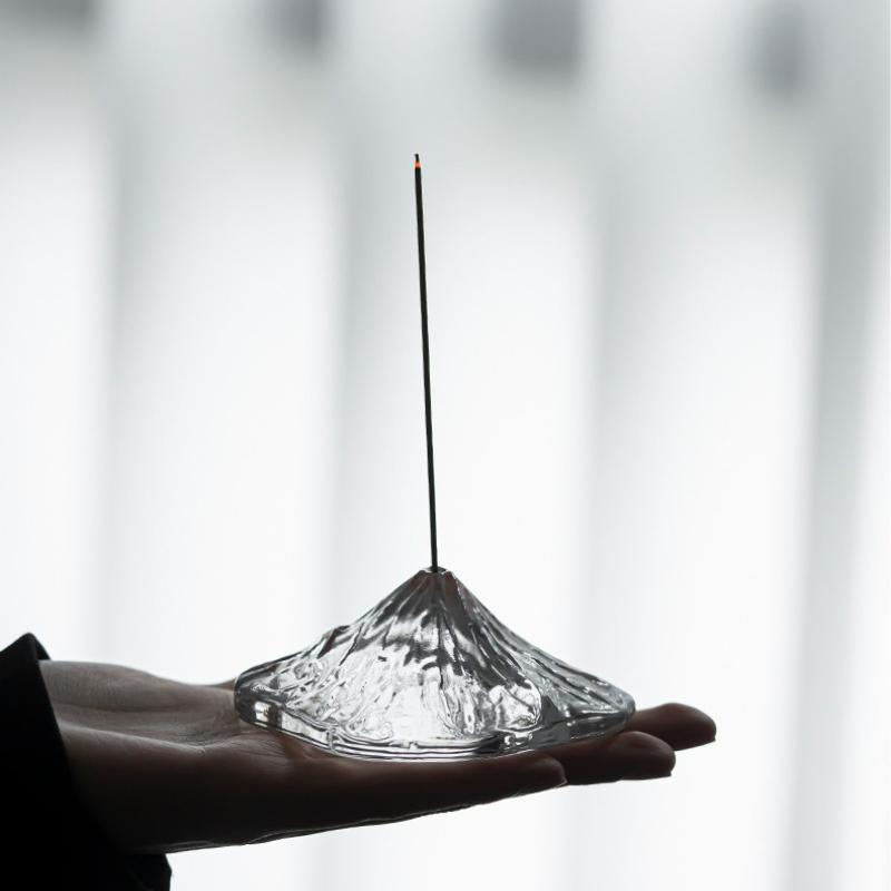 Transparent Crystal Glass Incense Holder Zen Home Fragrance Burner Decorative Stand