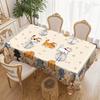 Rustic Tablecloth Santa Claus Snowman Pattern Vintage Table Cover Washable Dining Table Cloth for Home Living Room Interior Deco
